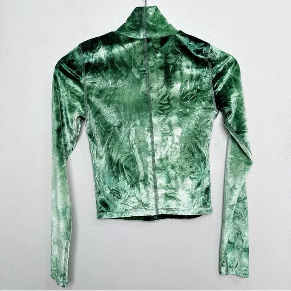 Aritzia Wilfred Free Womens Small Long Sleeve Burnt Velvet Green Tie Dye - Picture 13 of 13